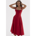 Miniatyrbild 7 av 9: Dam Summer Grimma Smocked Maxiklänning Slit Grimma Klänningar Wine red XL