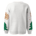 Miniatyrbilde 3 av 4: Julegenser for kvinner med rund hals og lange ermer White XL