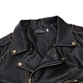 Miniatyrbillede 3 af 9: Mænds Lapel Biker Læderjakke 4XL