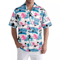 Miniatyrbillede 1 af 2: Hawaiiskjorte til mænd, kortærmet strandskjorte Q3 3XL