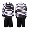 Miniatyrbillede 2 af 9: Pugsley Addams Kostume Dreng Wednesday Kostume Adults 2XL