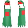 Miniatyrbillede 1 af 7: 4 stk. Julemandens Elf Sæt Inkluderer Elf Forklæder og Elf Hatte til Jul