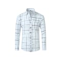 Miniatyrbilde 1 av 8: Menn's Rutete Skjorte med Knapper, Lang Erme, Dress Skjorte White XL