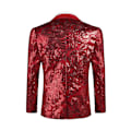 Miniatyrbillede 3 af 6: Mænds Sequin Blazer Glimtende Glitterjakke Skinnende Blomsterjakke Red 3XL