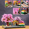 Miniatyrbillede 2 af 7: Kirsebærblomst Træ Blomsterhus Mikro Byggeklodser Sæt Style 2