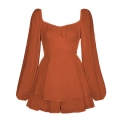 Miniatyrbild 2 av 5: Lanternärm för kvinnor Långärmad Strappy Jumpsuit Brown M
