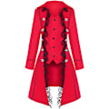 Pikkukuva 1 / 8: Naisten goottilainen steampunk viktoriaaninen renessanssi keskiaikainen takki red XL