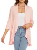 Dam sommar kofta lätt mjuk dam toppar Pink 2XL