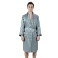 Miniatyrbilde 3 av 5: Menn's silke-lignende morgenkåpe i to deler med lange ermer Green 3XL