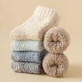 Miniatyrbilde 8 av 9: Vinter Fluffy Slippersokker, Myke Sovesokker 1 Par Pink