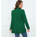 Miniatyrbilde 5 av 8: Kvinners Ruffled Lapel Knappelukking Jakke Green L