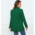 Miniatyrbilde 5 av 8: Kvinners Ruffled Lapel Knappelukking Jakke Green M