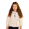 Miniatyrbillede 1 af 7: Pige Hooded Varm Bib Vinterjakke White 100CM