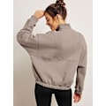 Pikkukuva 3 / 6: Naisten pitkähihainen kauluspuolivetoketjullinen hupullinen neuletakki Light Brown S