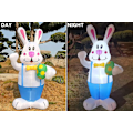 Miniatyrbild 4 av 11: Påskblå Kanin som Håller Ägg Uppblåsbar Utomhusdekoration Rabbit