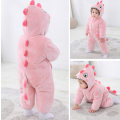 Miniatyrbillede 5 af 6: Nyfødt Baby Jumpsuit med Hætte Fleece Rompers Langærmede Onesies Udetøj Outfits Pink 73