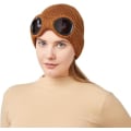 Miniatyrbillede 5 af 5: Aviator Solbriller Strikket Hat Koldbeskyttende Varmt Hat Brown