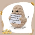 Miniatyrbild 11 av 11: Söt Stickad Positiv Potatisdocka med Bekräftelse Kort Uppmuntran Style 1
