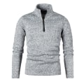 Miniatyrbilde 1 av 4: Hettegenser med glidelås for menn, ensfarget, høy hals Gray S