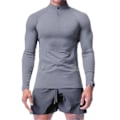 Miniatyrbillede 1 af 5: Mænds Langærmet Trøje med Lynlås - Hurtigtørrende Sweatshirt Gray 4XL