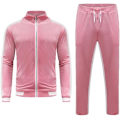 Miniatyrbillede 2 af 5: Mænds 2-delt fuld lynlås Tracksuits Fløjl Sportsdragter pink M