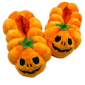 Miniatyrbillede 1 af 11: Dames Plys Teddybjørn Tøfler pumpkins