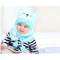 Miniatyrbild 4 av 4: Baby Beanie Hatt & Halsduk, Nyfödd Småbarn Vinter Varm Stickad Mössa Red