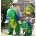 Miniatyrbild 3 av 3: Dinosaur uppblåsbara kläder monterade kläder yellow s