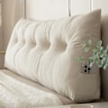 Miniatyrbilde 3 av 9: Kilepute Hodegavl Posisjonsstøtte Lang Pute for Seng Light Grey 100*40*12cm