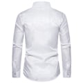 Miniatyrbillede 3 af 4: Mænds Casual Langærmet Lapel Trykt Knapløs Skjorte White M