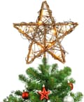 Julgransprydnader, 10 LED-lampor Toppstjärna Warm Light