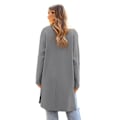 Miniatyrbillede 4 af 5: Dame Lang Uldbluser Cardigan Let Casual Frakke Gray L