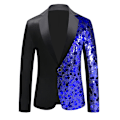 Miniatyrbild 1 av 5: Herrar Sequin Blazer Kostym En Knapp Slim Fit Sequin Jacka Blue 44