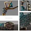 Miniatyrbillede 6 af 7: Påfugl Dancer Statue Til Hjemmekontor Skrivebords Dekorationer silver