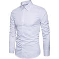 Pikkukuva 2 / 4: Miesten Slim Cotton Pitkähihainen Napit-Paita White M