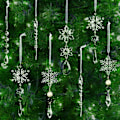 Miniatyrbillede 3 af 7: 10 stk. Juletræshængende Akryl Jule-Snefnug Krystal Ornament 10PCS