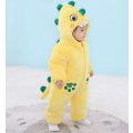 Miniatyrbild 2 av 6: Nyfödd Baby Jumpsuit Huvad Fleece Rompers Långärmad Onesies Ytterkläder Outfits Yellow 100