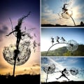 Miniatyrbild 2 av 2: Dansande Fairy Maskros Staty Ornament Stakes Dandelion G