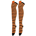 Miniatyrbild 1 av 4: Lårhöga långa strumpor över knästrumpor black orange
