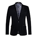 Miniatyrbilde 1 av 6: Herre Velvet Blazer Slim Fit Mote Solid Dressjakke Black M