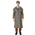 Miniatyrbillede 5 af 5: Mænds Detektiv Kostume Houndstooth Sleuth Outfit med Hat M