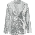 Miniatyrbilde 2 av 7: Lett Blazer for Kvinner med Lange Ermer, Enkelt Knapp og Smal Passform Silver S