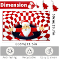 Miniatyrbild 3 av 7: 3D Jul Illusion Matta Jultomten Bottenlös Hål Optisk Illusion Area Matta 50*80CM