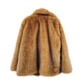 Miniatyrbillede 2 af 8: Dame Fluffy Faux Fur Leopard Åben Front Cardigan Lang Frakke Yderbeklædning Brown S
