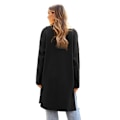 Miniatyrbillede 4 af 5: Dame Lang Uldbluser Cardigan Let Casual Frakke Black L