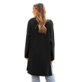 Miniatyrbillede 4 af 5: Dame Lang Uldbluser Cardigan Let Casual Frakke Black S