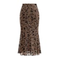 Miniatyrbilde 6 av 8: Lettuce Trim Høy Midje Mesh Fishtail Bodycon Langt Skjørt for Kvinner brown M