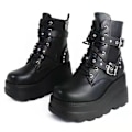 Miniatyrbild 1 av 8: Kvinnors Platform Boots Punk Lace Up Combat Boots 41