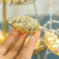 Miniatyrbillede 2 af 5: Fyrrekogle Lysstreng Juletræ Dekoration Lys Silver 2M10Lamp-Battery