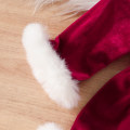 Miniatyrbild 6 av 7: Babyflicka Rynkad Långärmad Monogrammerad Poncho Klänning Red 0-3M